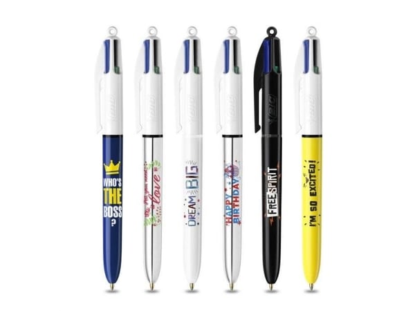 BIC 992563, Klips, Multifunksjonell kulepenn, Gjenfyllbar, Sort, Blå, Grønn, Rød, 12 stykker, Medium