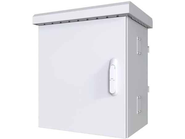 Lanview by Logon - Camera surveillance cabinet - maxi classic, for 4 cameras - med 2 kylfläktar, termostat - stångmontering - vit, RAL 7035