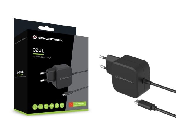 Conceptronic OZUL04BE, Innendørs, AC, 21 V, 1,8 m, Sort
