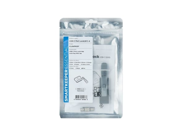 Smartkeeper CL04PKGY, Portblokkering + nøkkel, USB Type-C, Grå, Plast, 1 stykker, Polybag