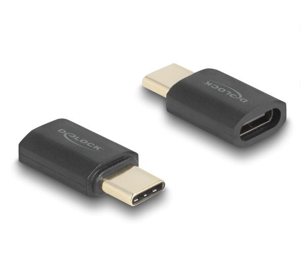 Delock - USB-adapter - USB-C (hann) til USB-C (hunn) - Thunderbolt 4 - 48 V - 5 A - støtte for Power Delivery 3,1, opp til 240 W strømforsyningsstø...