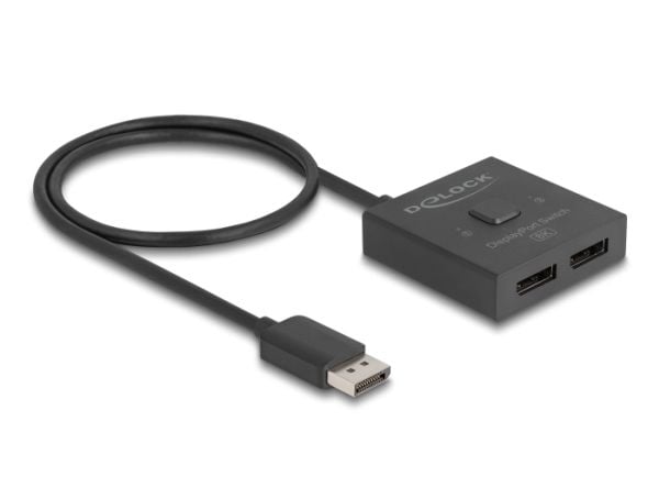 Delock - Video-splitter/svitsj - 8K, bidirectional - 2 x DisplayPort - stasjonær