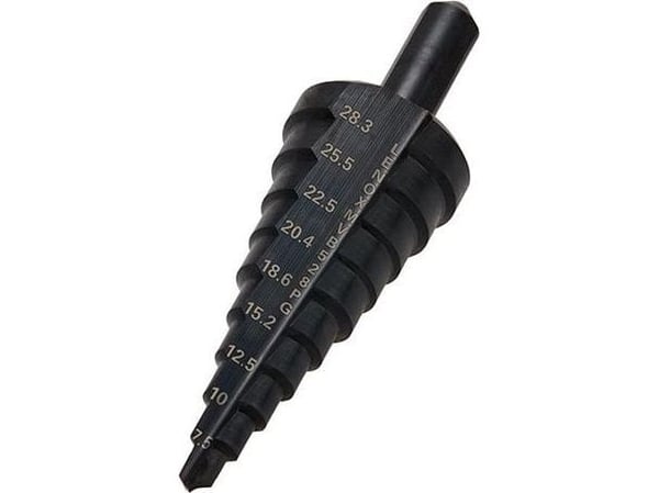LENOX VARI-BIT, Bor, Trinnborehode, Aluminium, Messing, Kobber, Plast, Rustfritt stål, Stål, Svart, 1 stk