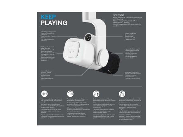 Logitech G Yeti Studio - Mikrofon - hvit