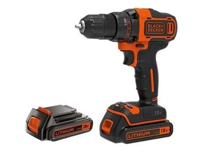 BLACK+DECKER BDCDD186KB-QW - Drill/driver - trådløs - nøkkelfri borhylse 10 mm - 40 N·m - 2 batterier - 18 V