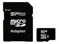 SILICON POWER - Flash-minneskort (microSDHC till SD-adapter ingår) - 8 GB - Klass 10 - microSDHC