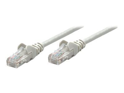 Intellinet Network Patch Cable, Cat5e, 3m, Grey, CCA, U/UTP, PVC, RJ45, Gold Plated Contacts, Snagless, Booted, Lifetime Warranty, Polybag - Koblin...