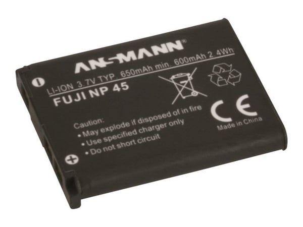 ANSMANN A-Fuji NP 45 - Batteri - Li-Ion - 650 mAh - for Fujifilm FinePix JV500, JX580, JX680, JZ200, JZ250, T410, T500, T550, XP60; Instax Mini 90
