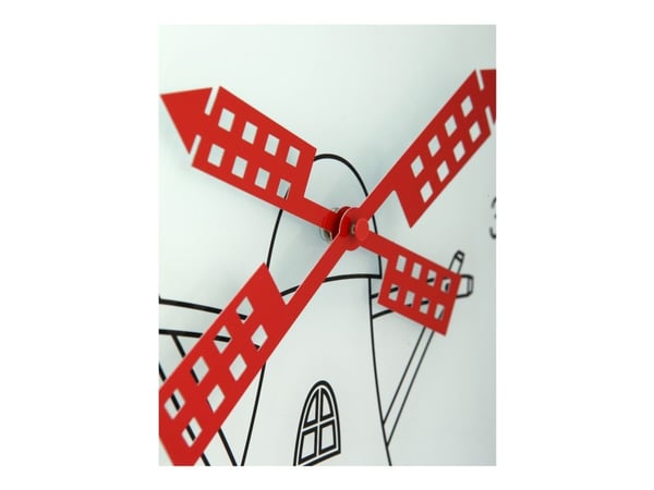 Nextime Windmill - Kello - kvartsikello - seinälle kiinnitettävä - 30 cm - musta