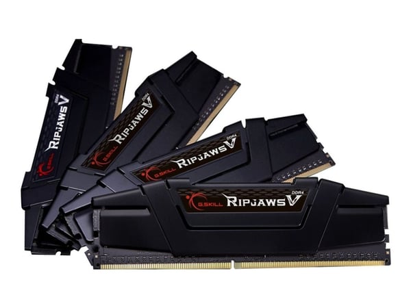 G.Skill Ripjaws V - DDR4 - sett - 64 GB: 4 x 16 GB - DIMM 288-pin - 3600 MT/s / PC4-28800 - CL16 - 1.35 V - ikke-bufret - ikke-ECC - klassisk svart G.Skill Ripjaws V - DDR4 - sett - 64 GB: 4 x 16 GB - DIMM 288-pin - 3600 MT/s / PC4-28800 - CL16 - 1.35 V - ikke-bufret - ikke-ECC - klassisk svart