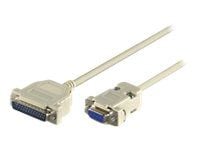 MicroConnect - Seriell- / parallellkabel - DB-9 (hunn) til DB-25 (hann) - 3 m - grå