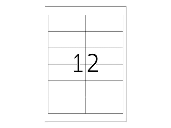 HERMA Premium - Papir - matt - permanent selv-adhesiv - hvit - 97 x 42.3 mm 2400 etikett(er) (200 ark x 12) laminerte etiketter