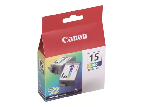 Canon BCI-15 Colour Twin Pack - 2-pack - 7.5 ml - färg (cyan, magenta, gul) - original - bläcktank - för i70, 80