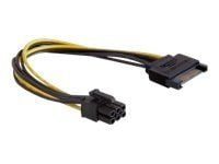 Delock - Strømkabel - SATA-strøm (hann) til 6-pins PCIe-strøm (hann) - 21 cm