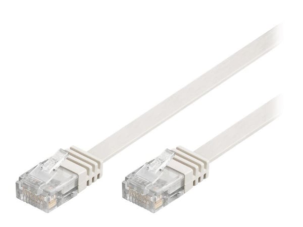 goobay - Nettverkskabel - RJ-45 (hann) til RJ-45 (hann) - 10 m - UTP - CAT 5e - formstøpt, flat - hvit
