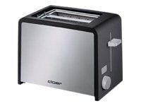 Cloer 3210 - Brødrister - elektrisk - 2 skive - svart/rustfritt stål