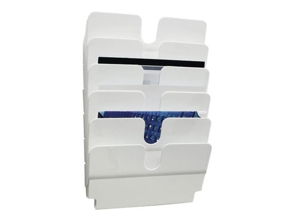 DURABLE FLEXIPLUS - Literaturholder - veggmonterbar - 6 rom - for A4 - hvit