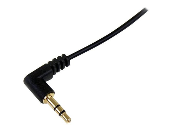 StarTech.com 3 ft. (0,9 m) 3,5 mm äänikaapeli - 3,5 mm ohut äänikaapeli - Oikea kulma - uros/uros - Aux-kaapeli (MU3MMSRA) - Äänikaapeli - stereo-m...