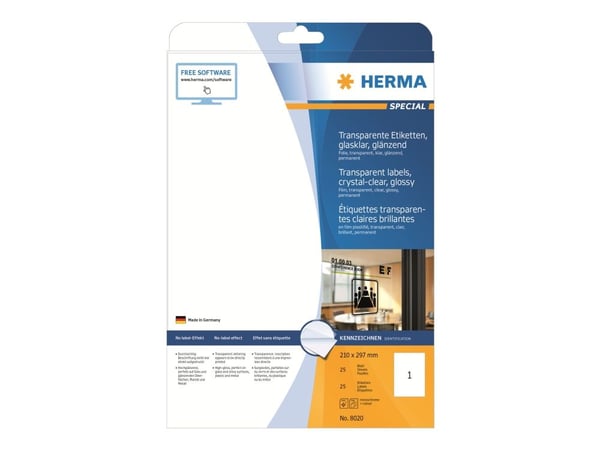 HERMA Special - Blank - selv-adhesiv - gjennomsiktig - A4 (210 x 297 mm) 25 stk film