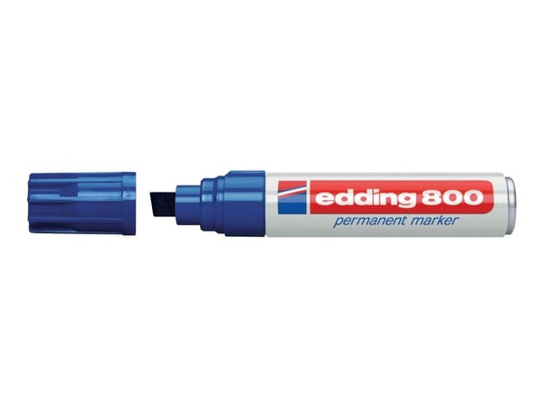 edding 800 - Markør - permanent - for glass, metall, plast - blå - 4-12 mm