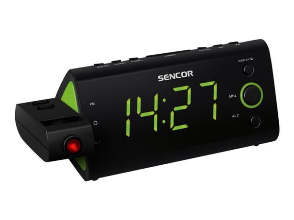 Sencor SRC 330 GN RADIOCLOCK, Alam Clock with projector, Digital, FM, ,05 cm (1.2"), Green - 420g