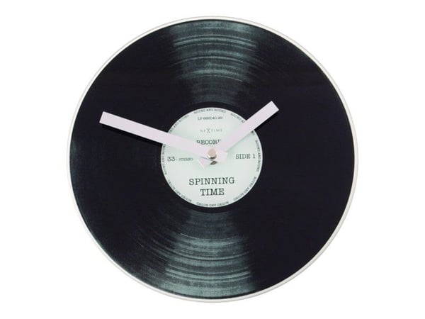 Nextime Little Spinning Time - Klokke - kvarts - skrivebord, veggmonterbar - 20 cm - svart