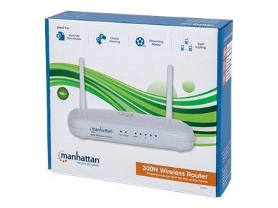 Manhattan 300N Wireless Router - Trådløs ruter 4-portssvitsj 2,4 GHz