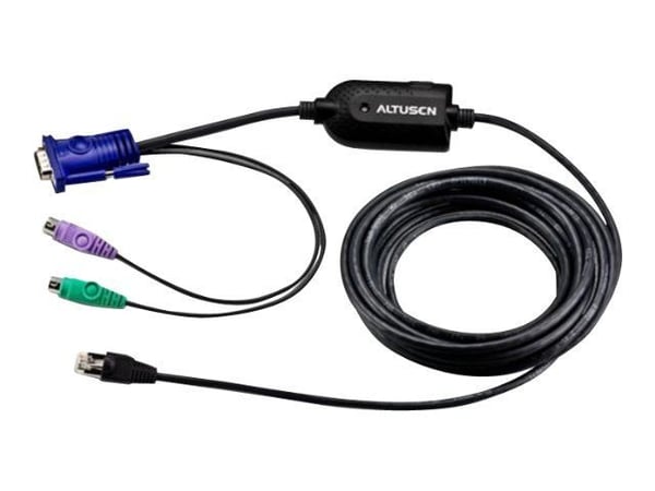 ATEN KA7920 PS/2 KVM Adapter Cable (CPU Module) - Tastatur / video / musekabel (KVM) - PS/2, HD-15 (VGA) (hann) til RJ-45 (hann)