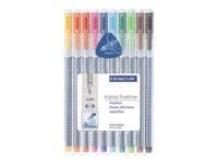 Staedtler triplus fineliner 334, Multi, Harmaa, Polypropeeni (PP), 0,3 mm, 10 kpl