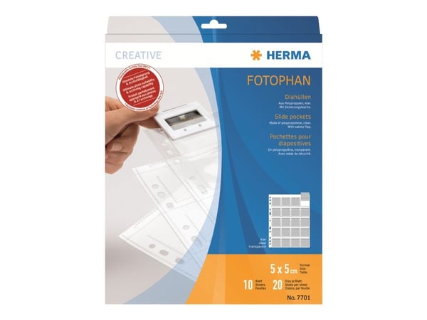HERMA 7701, Läpinäkyvä, Polypropeeni (PP), 50 x 50 mm, 10 kpl