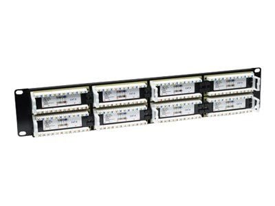 Intellinet Patch Panel, Cat6, UTP, 48-Port, 2U, Black - Koblingspanel - CAT 6 - UTP - RJ-45 X 48 - svart - 2U - 19"
