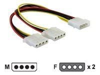 Delock - Strømsplitter - 4-pin intern strøm (hann) til 4-pin intern strøm (hunn) - 11 cm