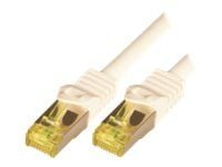 M-CAB RAW - Nettverkskabel - RJ-45 (hann) til RJ-45 (hann) - 25 cm - SFTP, PiMF - CAT 7 - halogenfri, formstøpt, uten hindringer - hvit