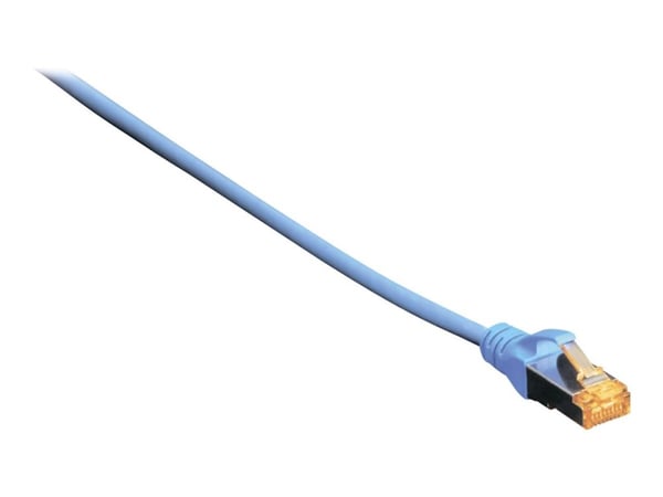 DIGITUS - Koblingskabel - RJ-45 (hann) til RJ-45 (hann) - SFTP - CAT 6a - med støvel, halogenfri, formstøpt, uten hindringer, flertrådet - blå, RAL...