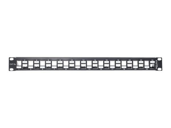 Delock - Patch-panel - svart - 1U - 19" - 24 portar