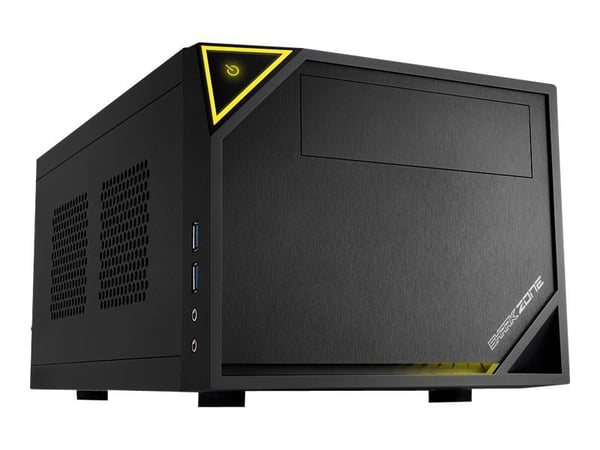 Sharkoon SHARK ZONE C10 - Tower - mini ITX - ingen strömförsörjning (ATX12V / SFX12V) - svart, gul - USB/ljud