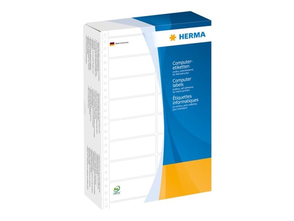 HERMA Computer labels - Papir - matt - permanent selv-adhesiv - perforert - hvit - 88.9 x 35.7 mm 8000 etikett(er) (2 ark x 4000) sammenhengde siks...