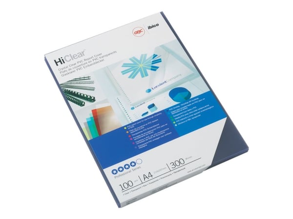 Indbindingsomslag GBC HiClear A4 (210 x 297 mm) - 300 micron - klar (100 stk.)