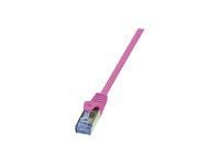 LogiLink PrimeLine - Koblingskabel - RJ-45 (hann) til RJ-45 (hann) - SFTP, PiMF - CAT 6a - halogenfri, uten hindringer - rosa