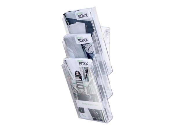 DURABLE COMBIBOXX SET L - Bokhållare - väggmonterbar, skrivbord - 3 utrymmen - för 1/3 A4 - transparent