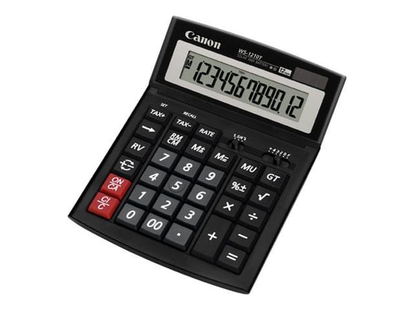 Canon WS-1210T - Skrivebordskalkulator - 12 sifre - solcellepanel, batteri - svart