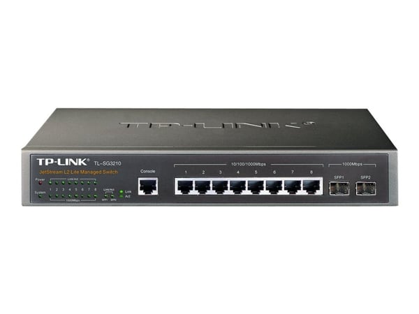TP-Link JetStream TL-SG3210 - Switch - Styrt - 8 x 10/100/1000 - stasjonær, rackmonterbar