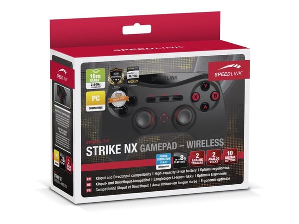SPEEDLINK Strike NX SL-650100-BK - Håndkonsoll - 12 knapper - trådløs - svart - for PC