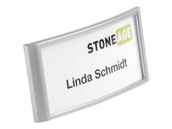 DURABLE CLASSIC - Namnskyltshållare - för 34 x 74 mm - magnet - silver (paket om 10)