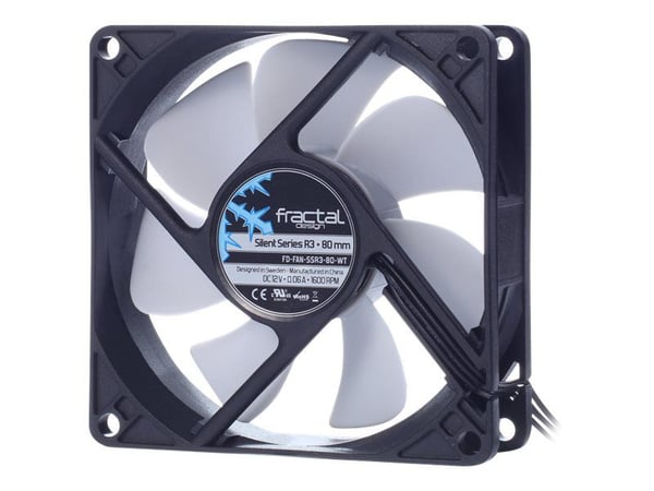 Fractal Design Silent Series R3 - Kabinettvifte - 80 mm - svart, hvit