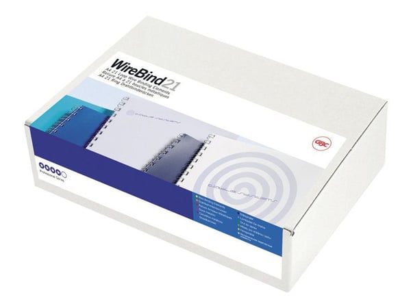 GBC MultiBind - 6 mm - 21 ringar - A4 (210 x 297 mm) - 55 ark - vit - 100 stk bindningstråd - för P/N: IB271212, IB271250 GBC MultiBind - 6 mm - 21 ringar - A4 (210 x 297 mm) - 55 ark - vit - 100 stk bindningstråd - för P/N: IB271212, IB271250