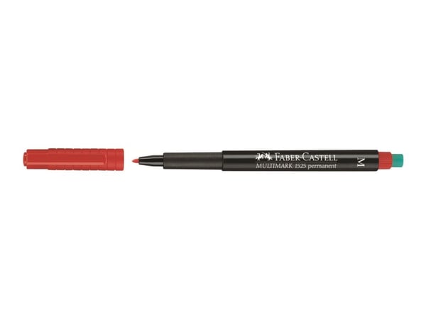 Faber-Castell MULTIMARK 1525 - Markør - permanent - rød - 1 mm - medium - med viskelær