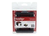 Badgy Full kit - YMCKO - skrivebåndskassett / PVC-kortsett - for Badgy 100, 200