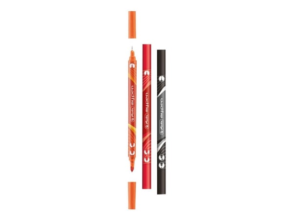 Herlitz my.pen - Twin-tip-markør - assorterte farger - vannbasert matfargeblekk (en pakke 10)