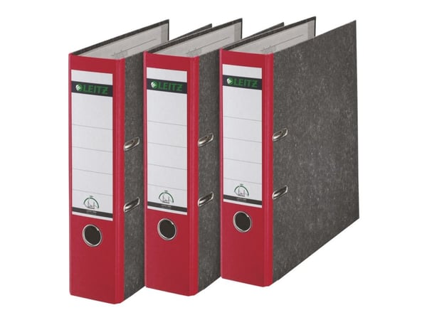 Leitz 180° - Hevarmbuefil - bokryggbredde: 80 mm - for A4 (210 x 297 mm) - kapasitet: 600 ark - rød